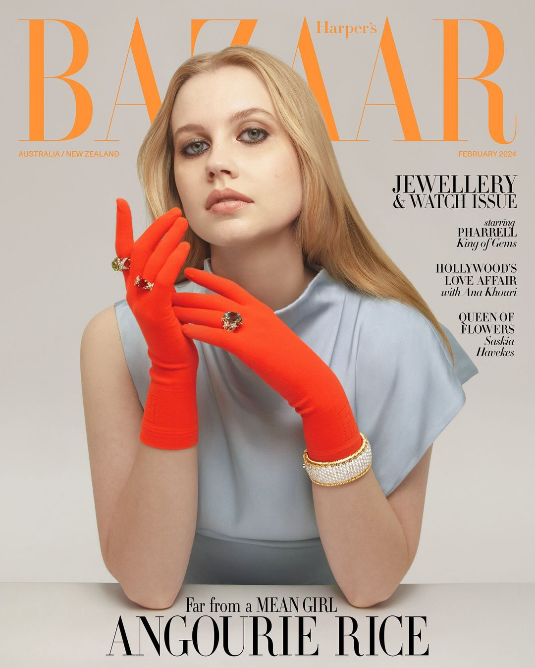 Harper's Bazaar Angourie Rice cover Febuary, 2024 by  Simon Eeles Natalie Turnbull